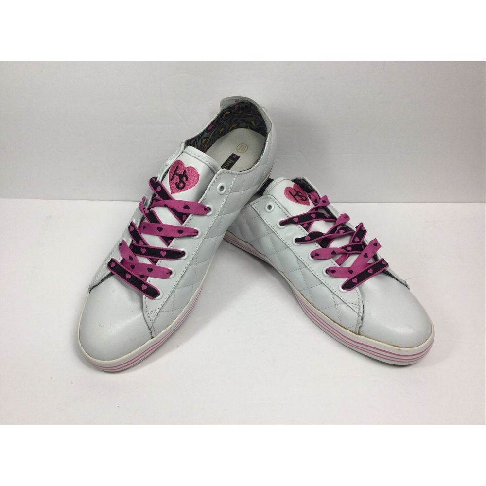 HeartSoul TrueLove leather‎ sneakers Womens  Size 10 white pink Fashion Shoes